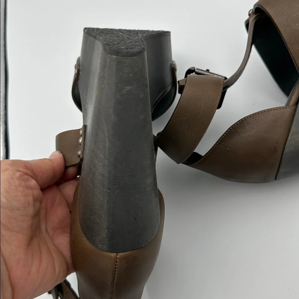 AllSaints Rotchko Strappy Wedge Platform Sandal Genuine Leather High Heel Sz39